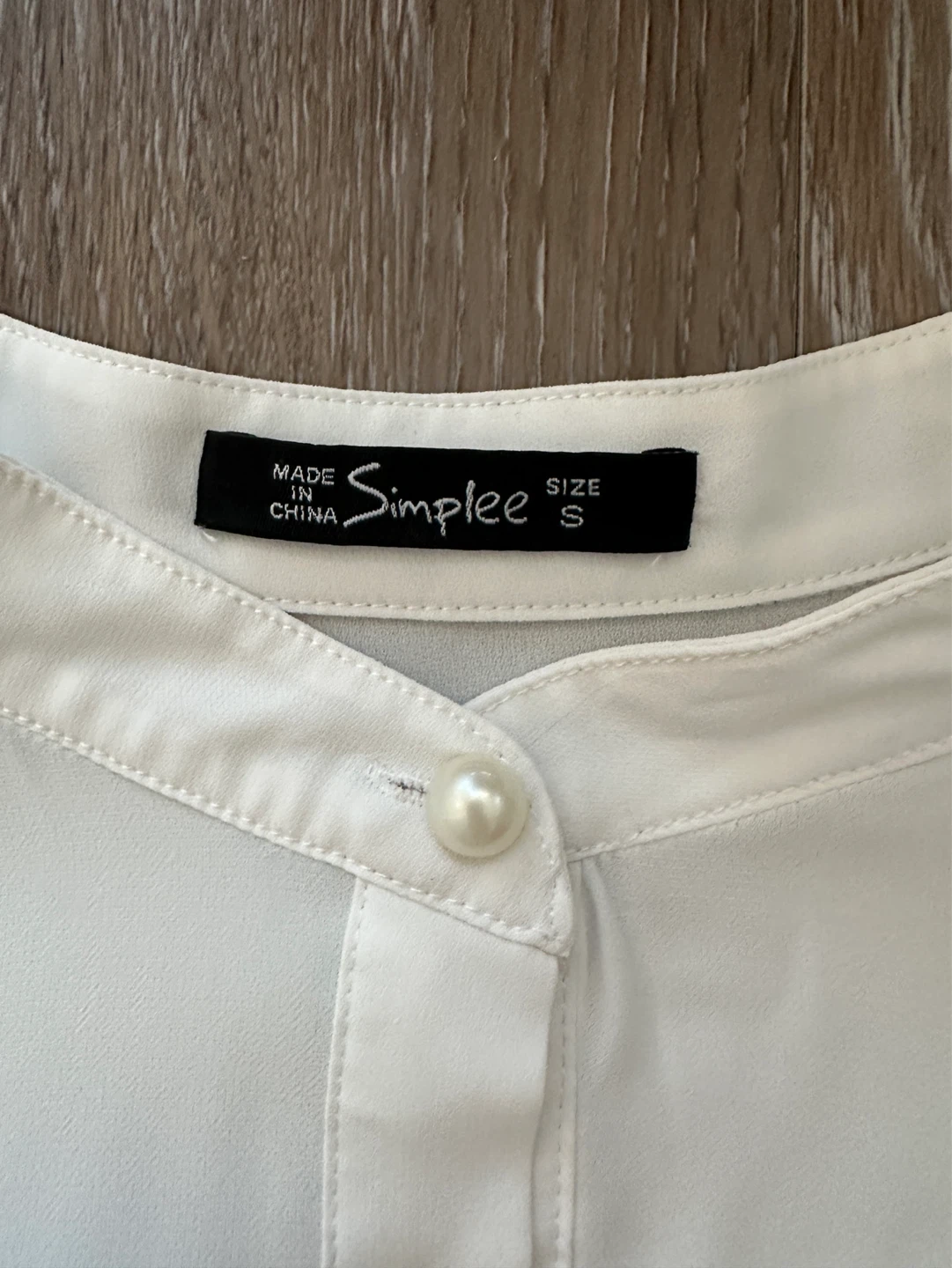 White Simplee Ruffle Blouse - Size S - photo 4