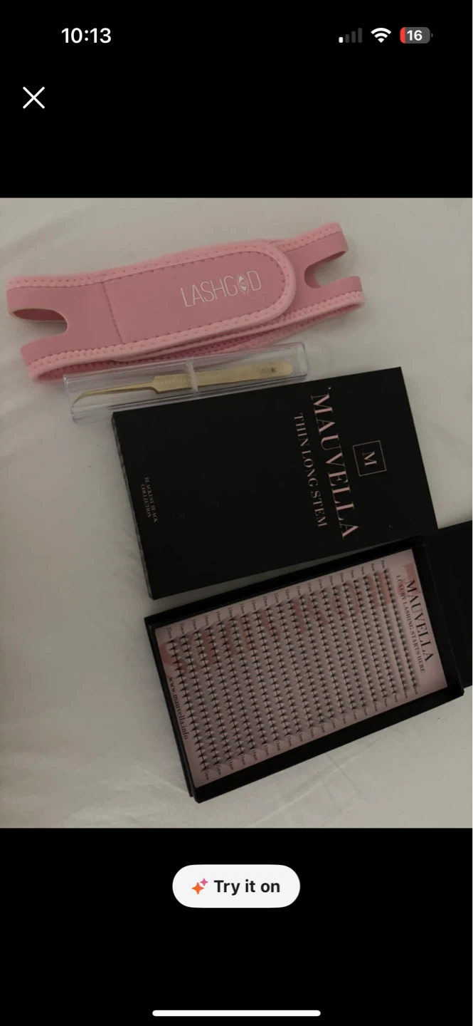 Mauvella Thin Long Stem Lashes with LashGod Band & Tweezers - photo 4