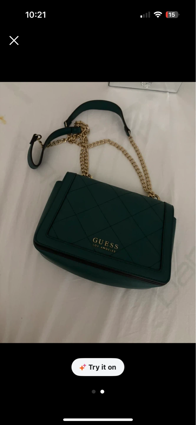 Guess Quilted Shoulder Bag - Green - photo 2