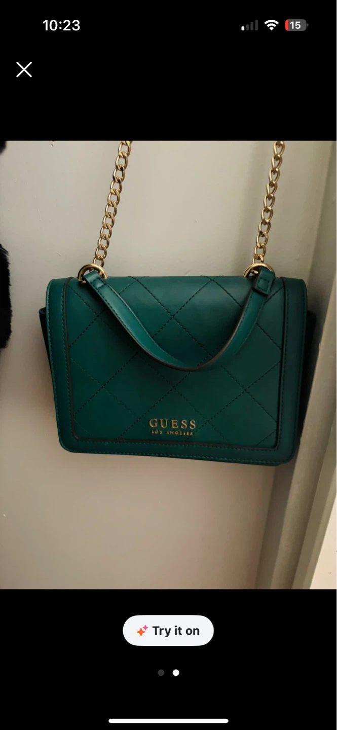 Guess Quilted Shoulder Bag - Green - photo 4