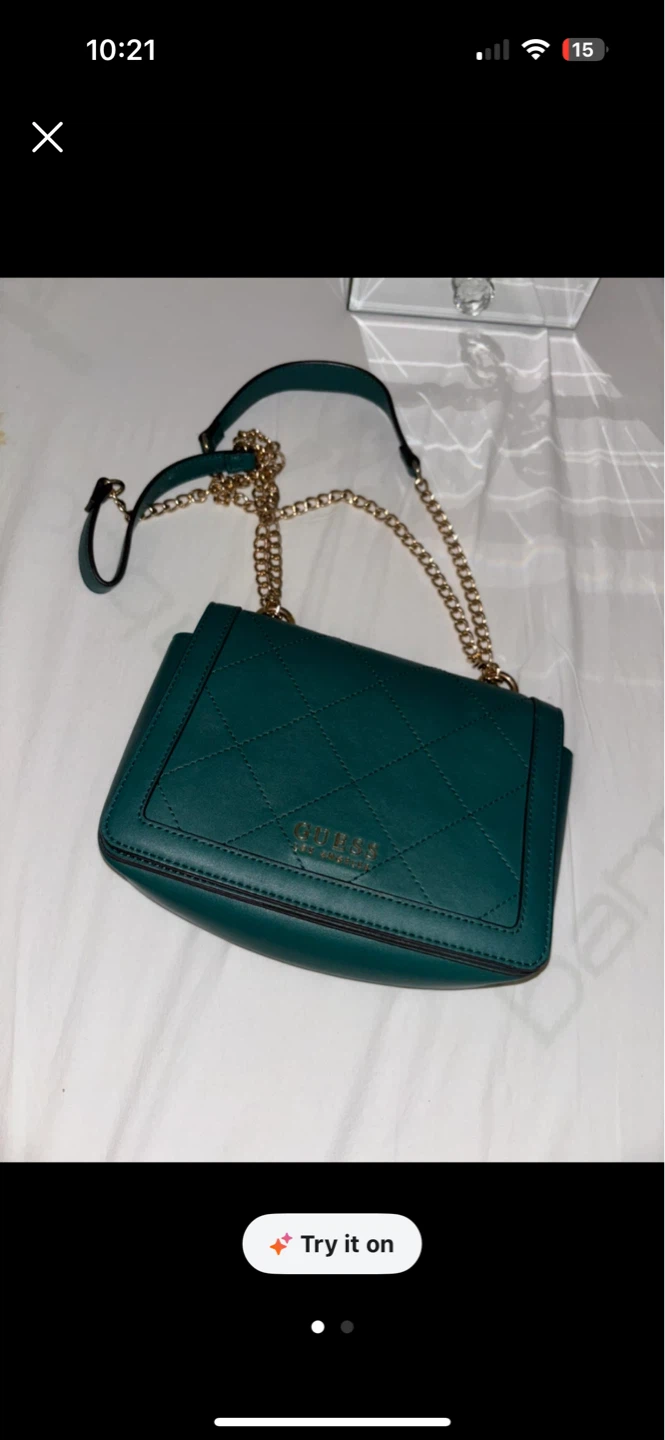 Guess Quilted Shoulder Bag - Green - photo 3