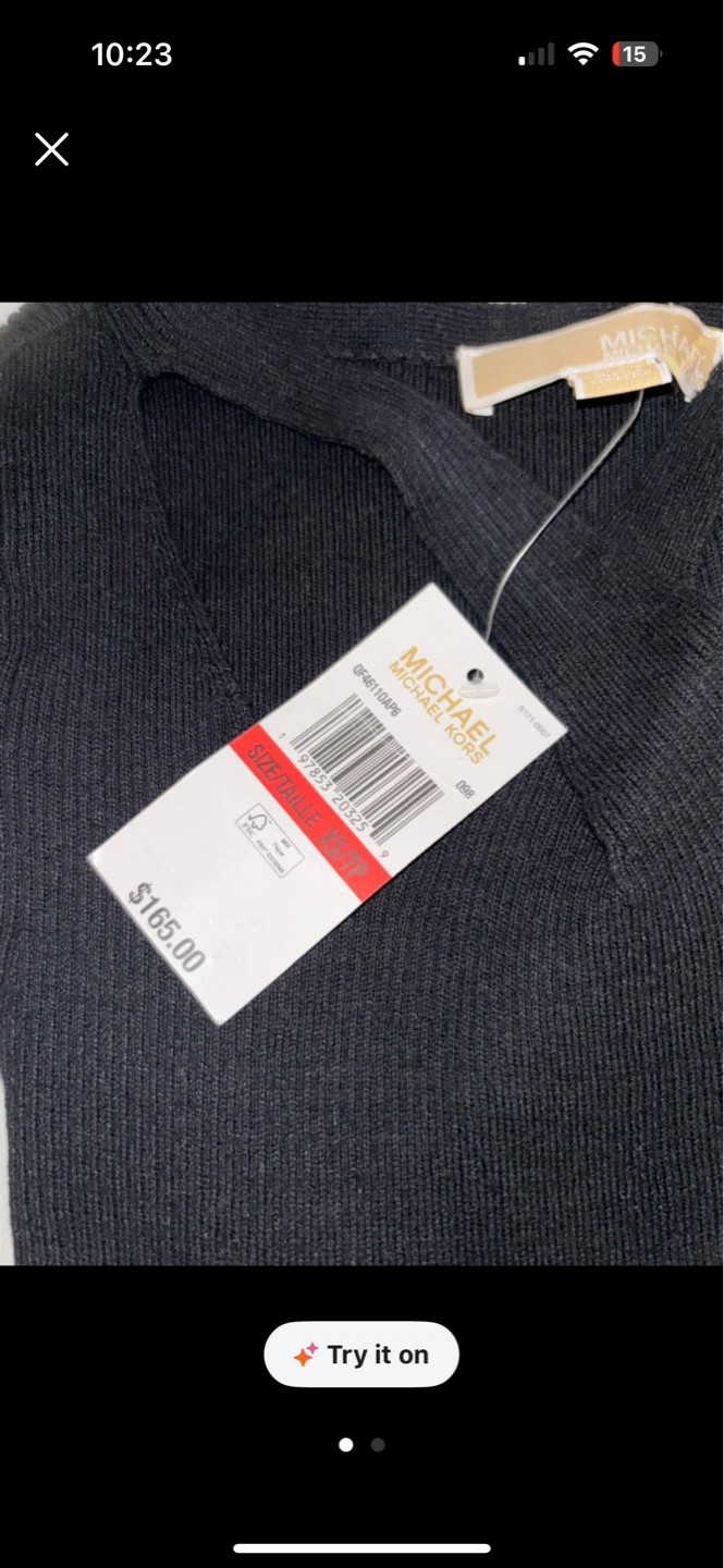 Michael Kors Black Ribbed V-Neck Sweater - photo 2