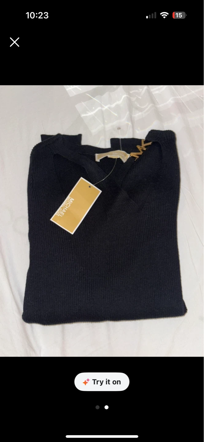 Michael Kors Black Ribbed V-Neck Sweater - photo 4