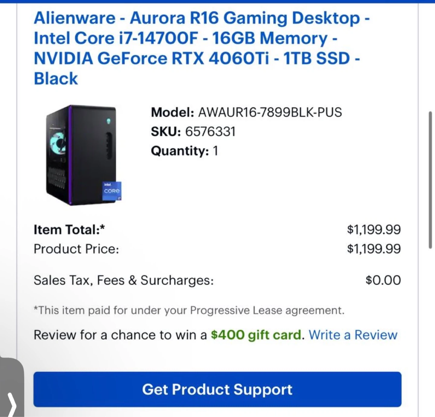 Alienware Aurora R16 Gaming Desktop