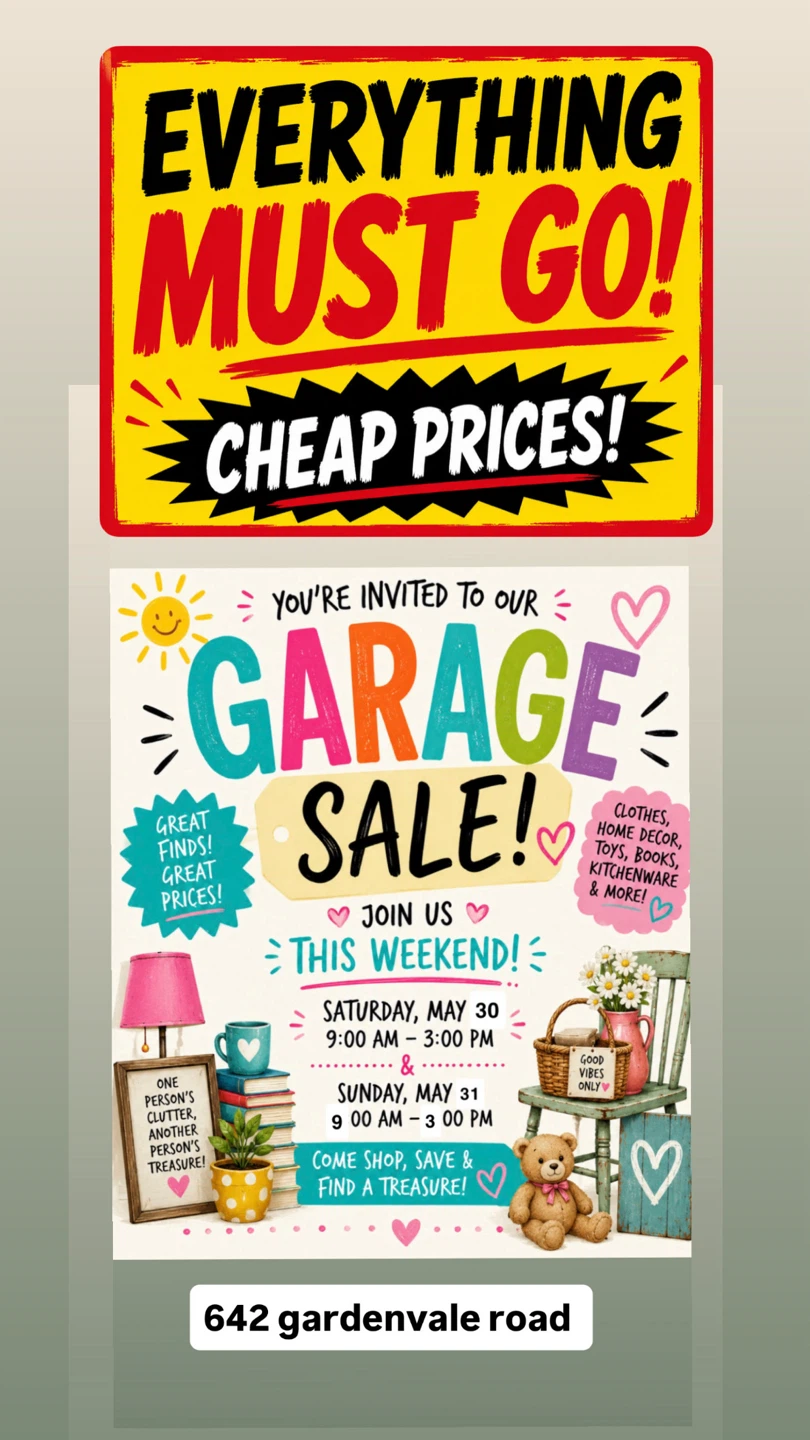 Massive garage sale 642 gardenvale road