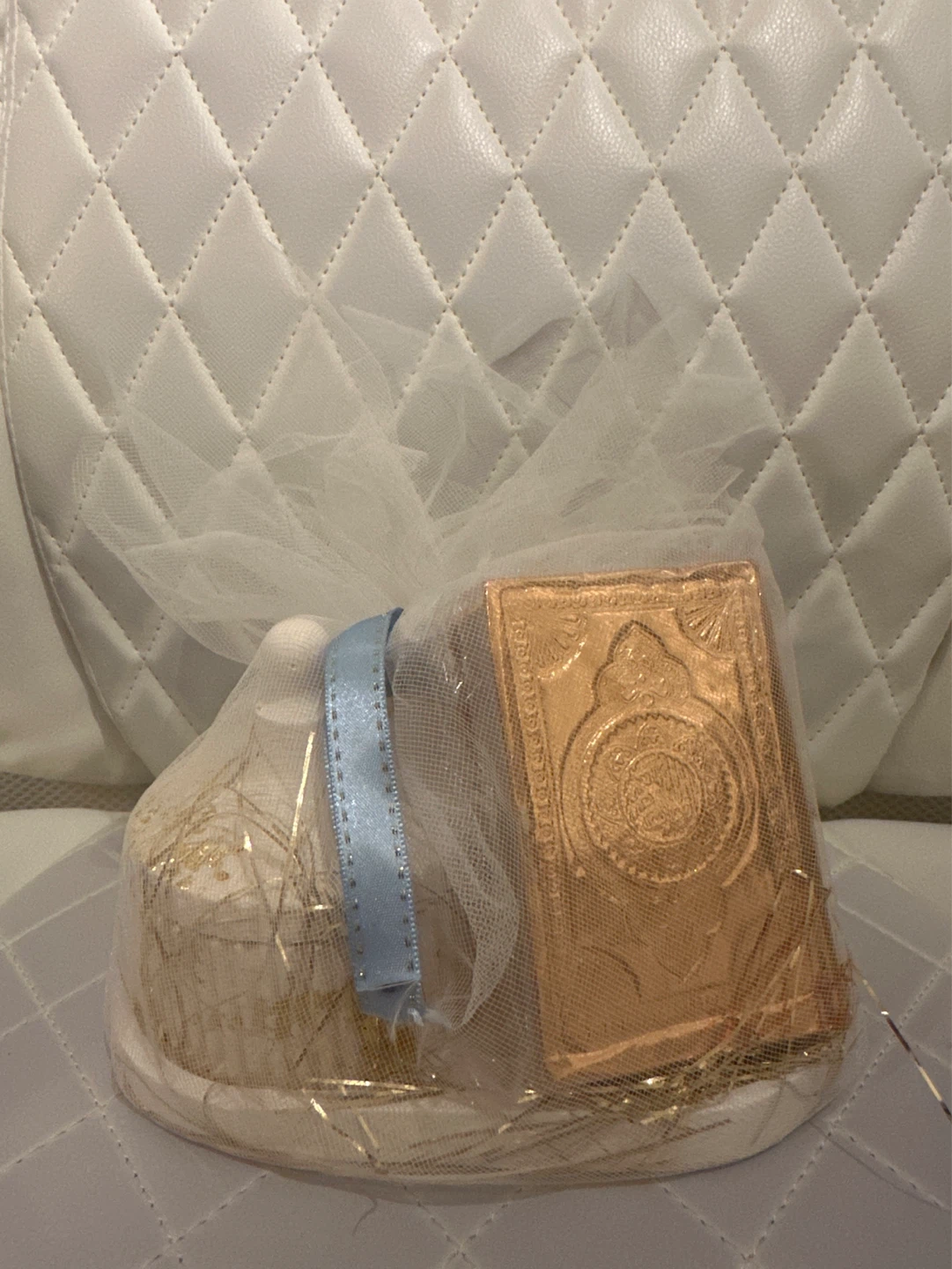 Decorative Tray with Cermaic Container and Small Holy Quran Set