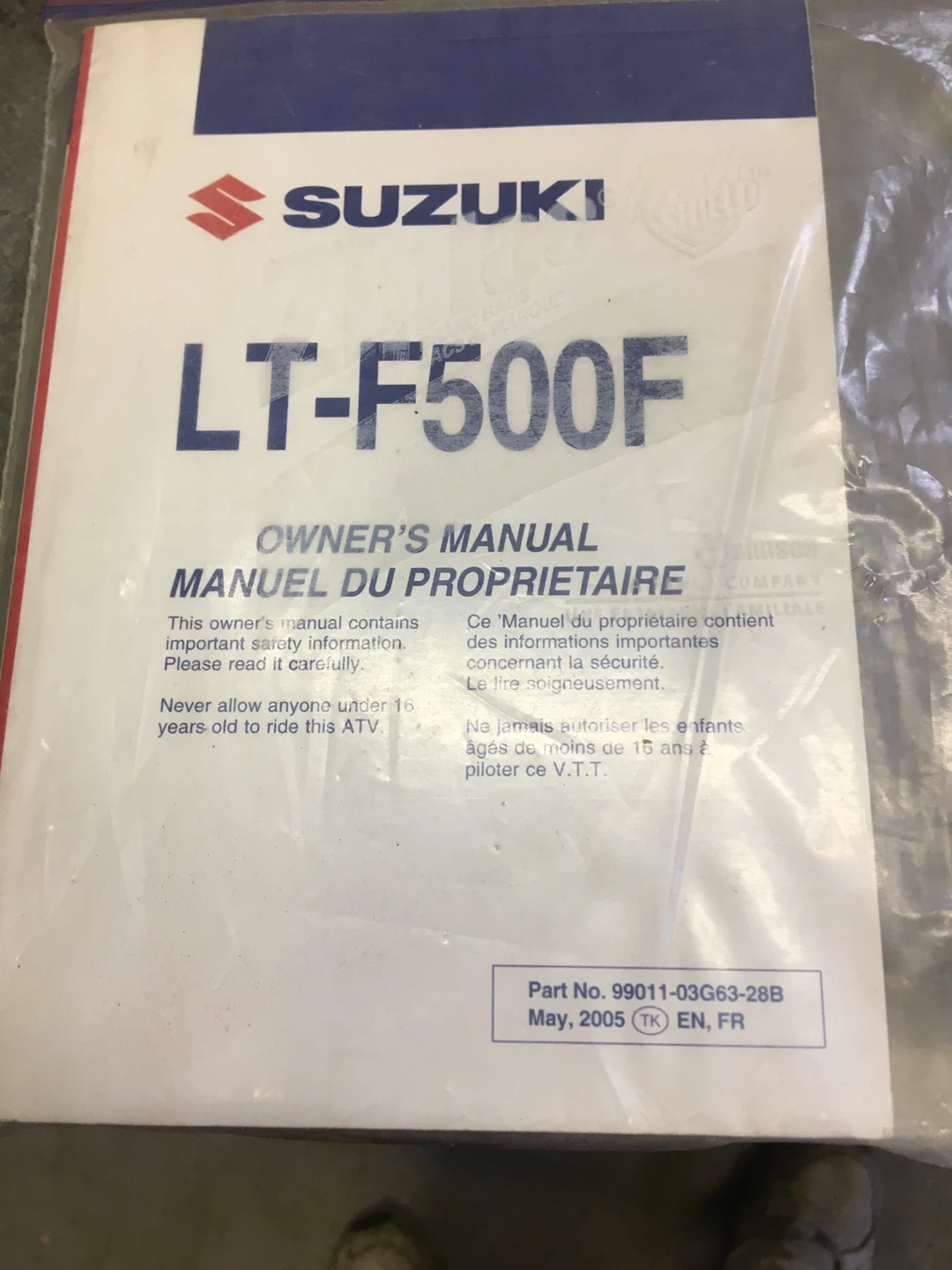 Suzuki LT-F500F Owner's Manual - May 2005