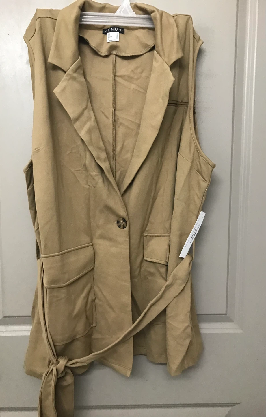 Sleeveless Blazer Short Set - Camel - photo 2