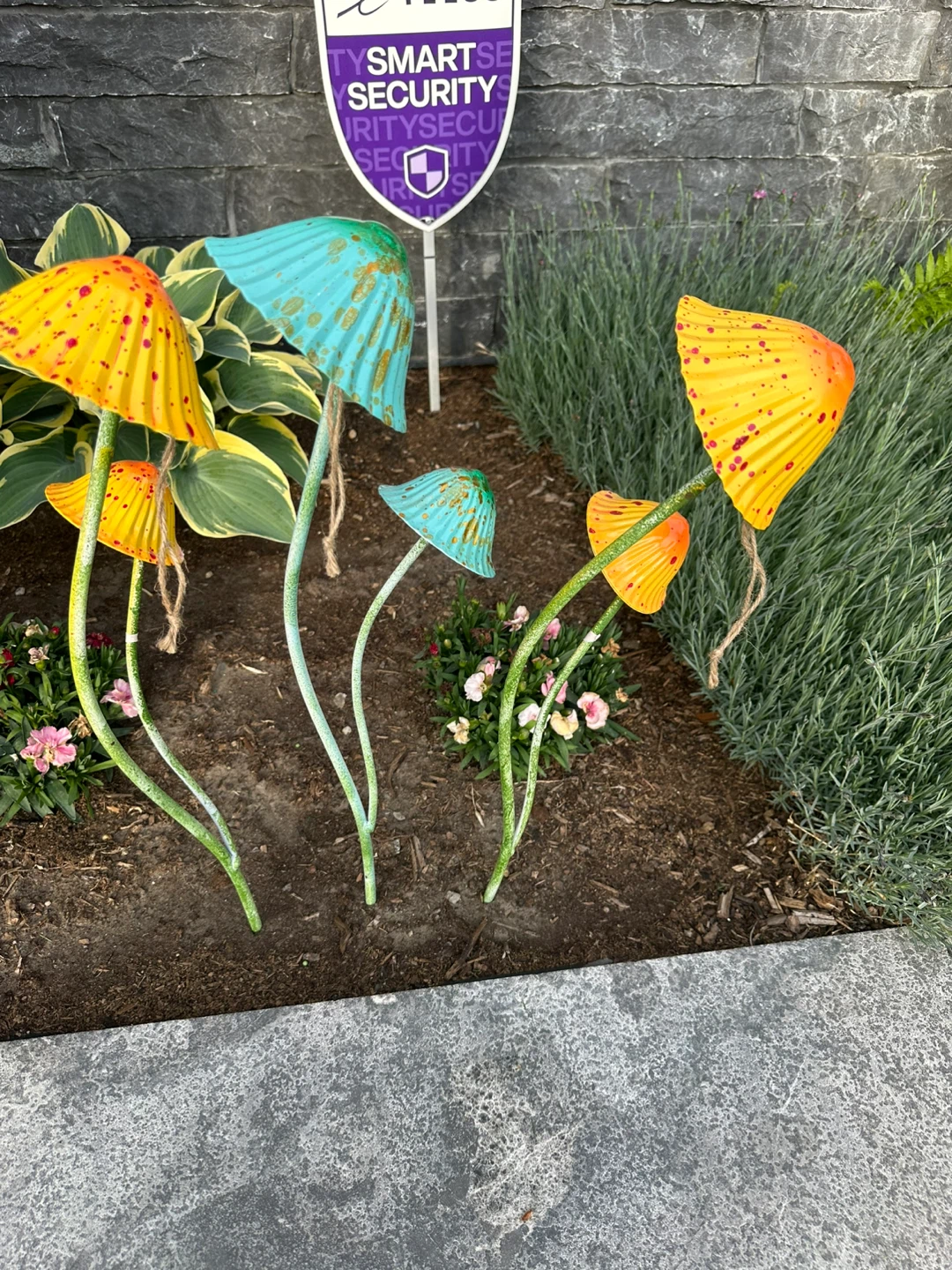 Set of 4 Metal Mushroom Garden Stakes