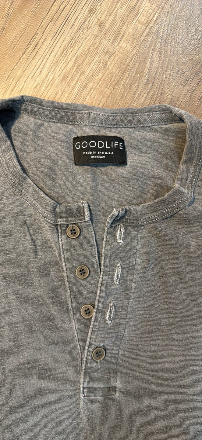 GOODLIFE Grey Henley Shirt - Medium - photo 3