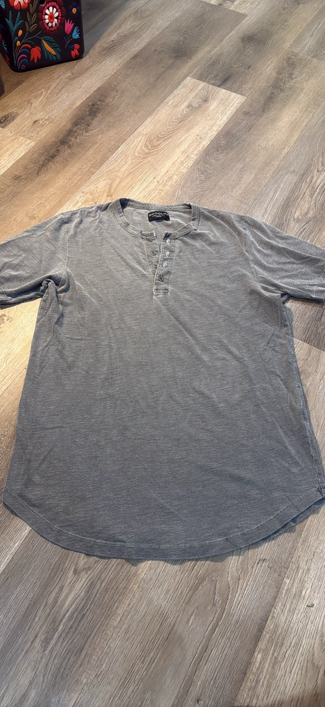 GOODLIFE Grey Henley Shirt - Medium