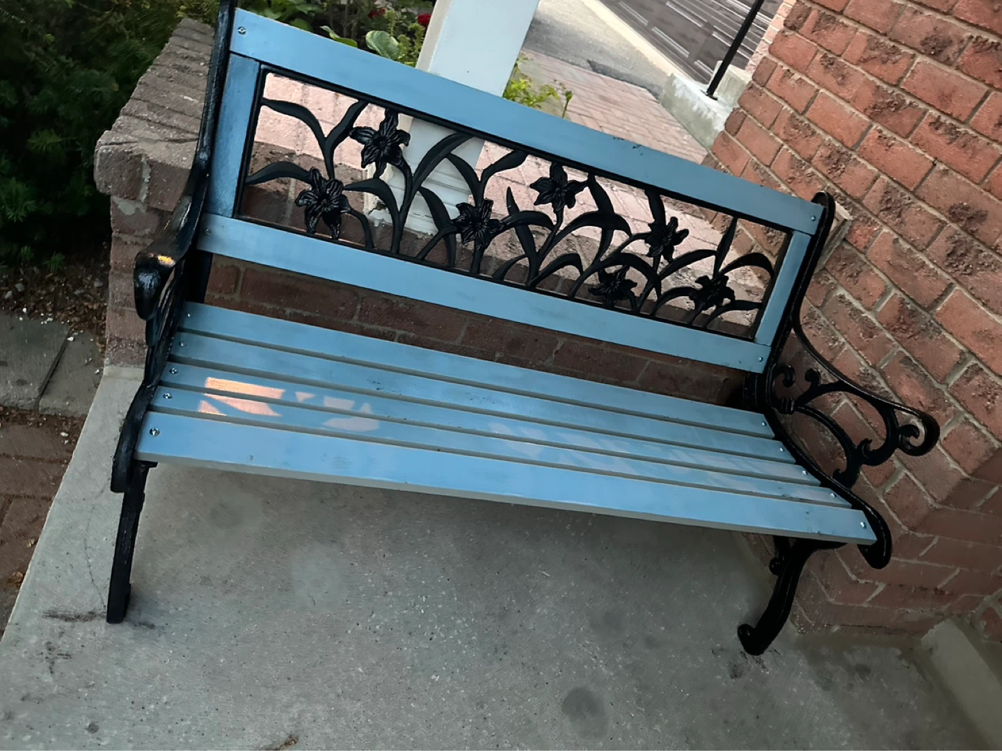 Outdoor Garden Bench - Light Blue - photo 2