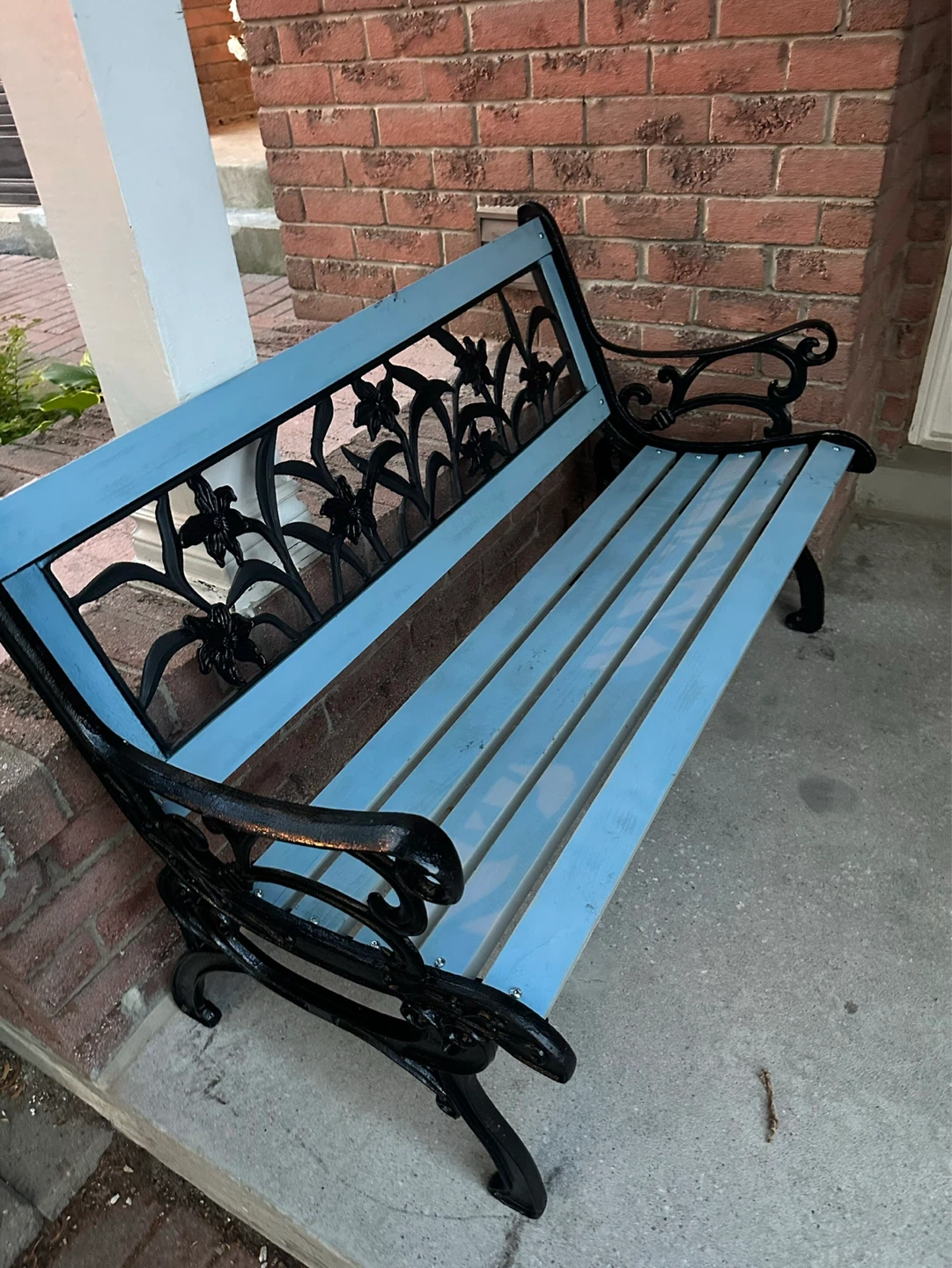 Outdoor Garden Bench - Light Blue - photo 3