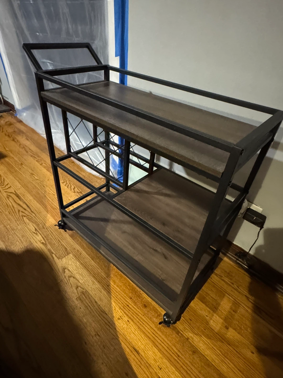 3-Tier Metal Rolling Bar Cart - photo 2