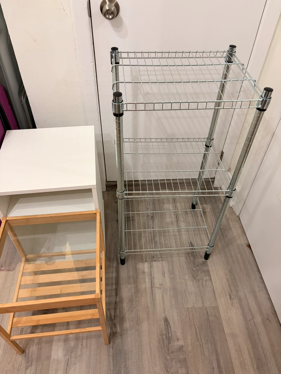 3 small tables/storage units + touch lamp