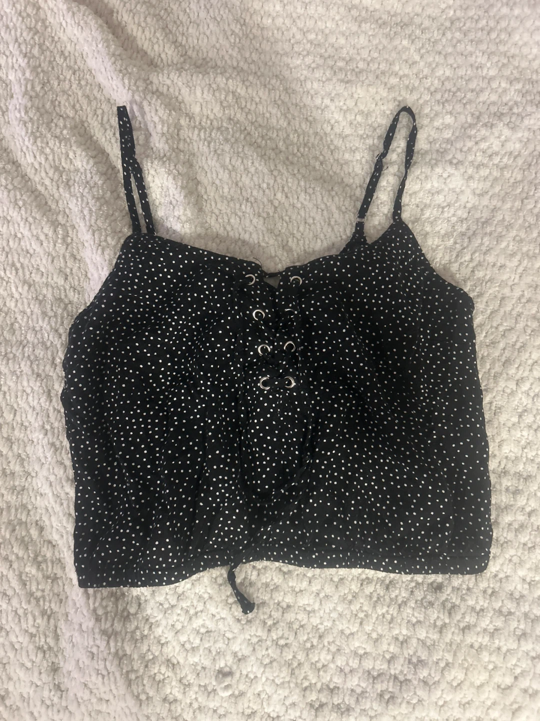 Black polka dot cami top