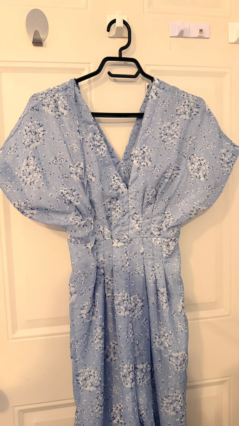 Light Blue Floral Dress pants  Size S/M - photo 4