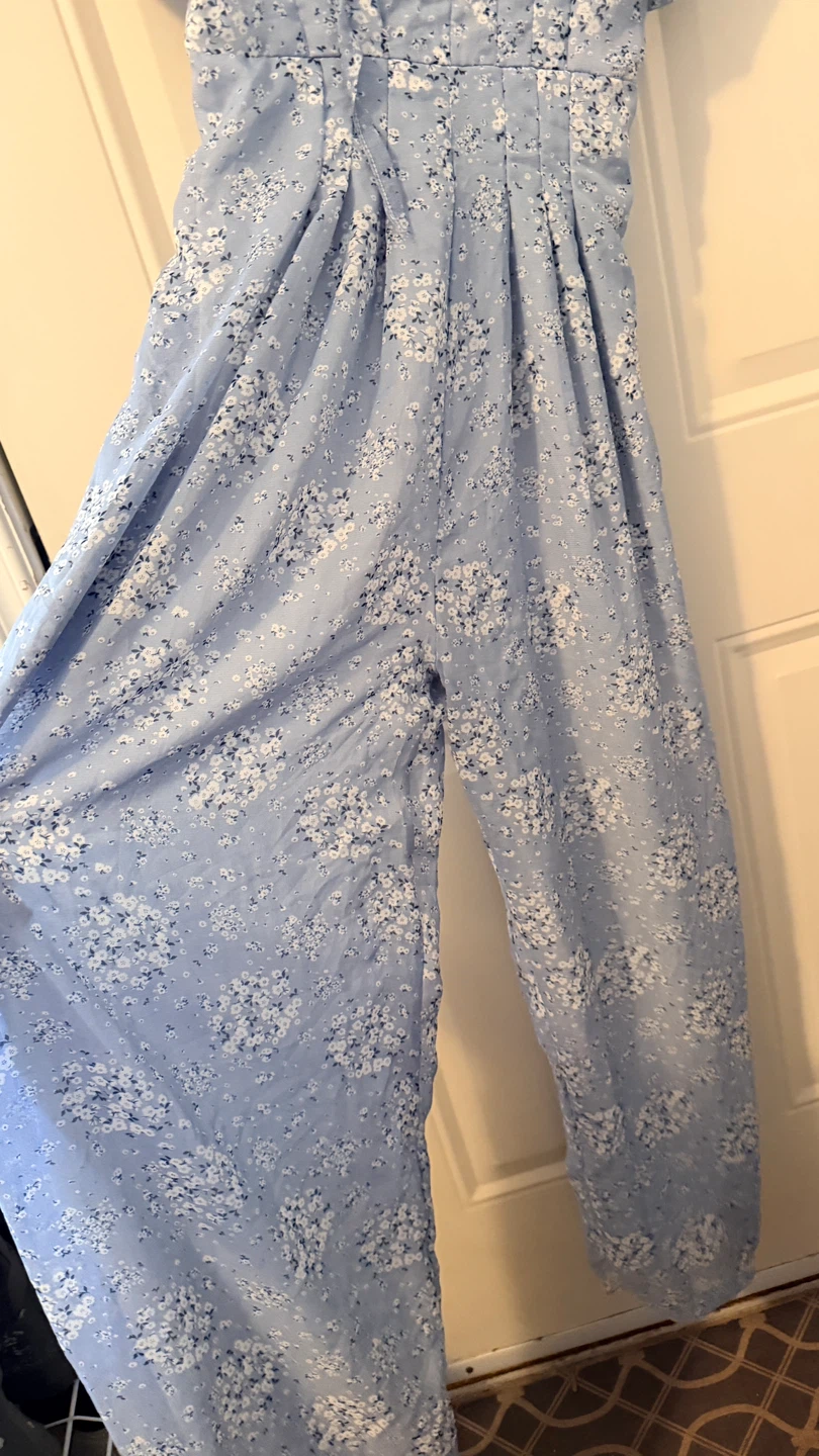 Light Blue Floral Dress pants  Size S/M - photo 3