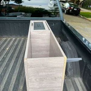 Grey Wood Grain Storage Cabinet