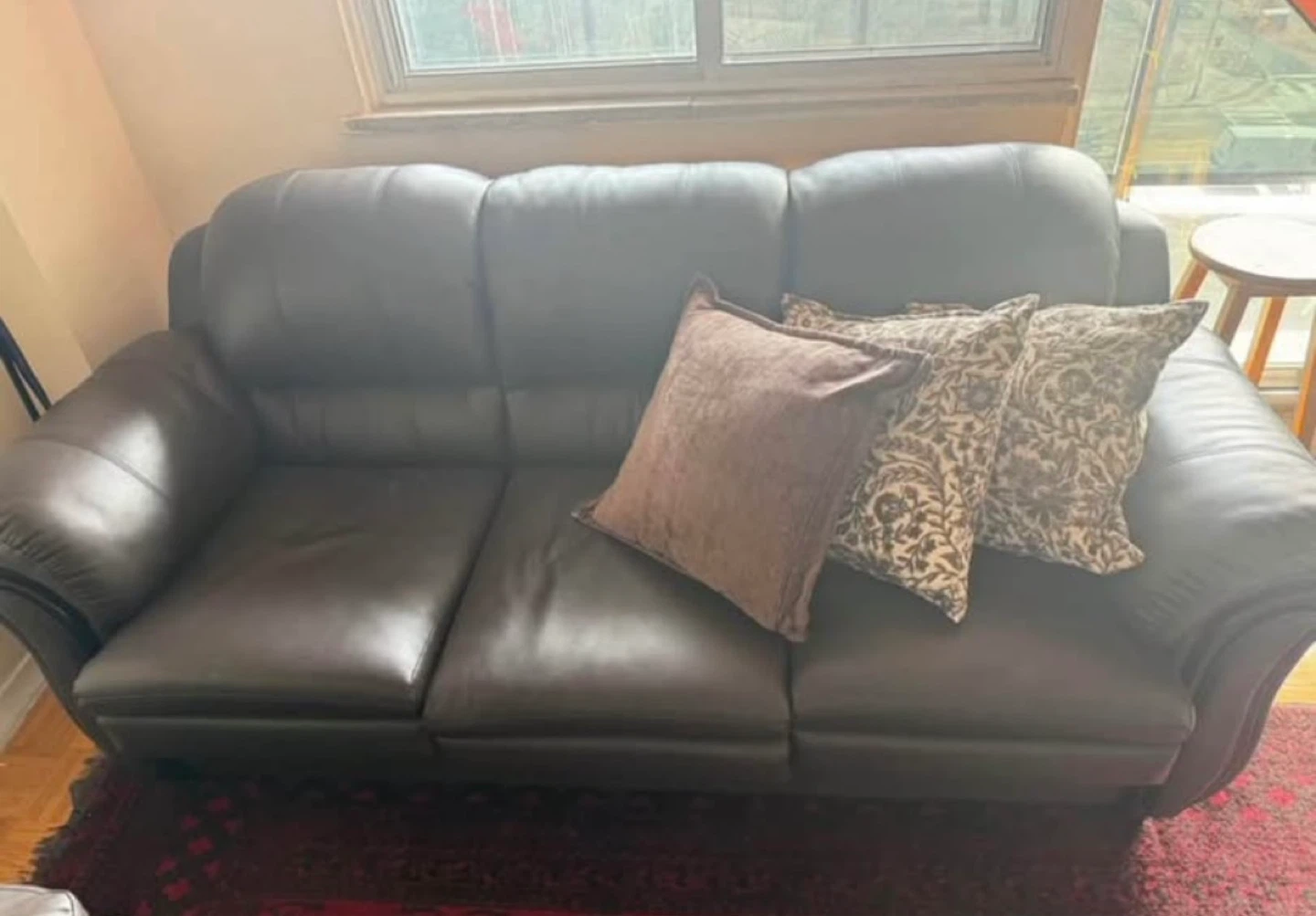 Classic 3-Piece Leather-Look with Sofa Set - Espresso Brown
