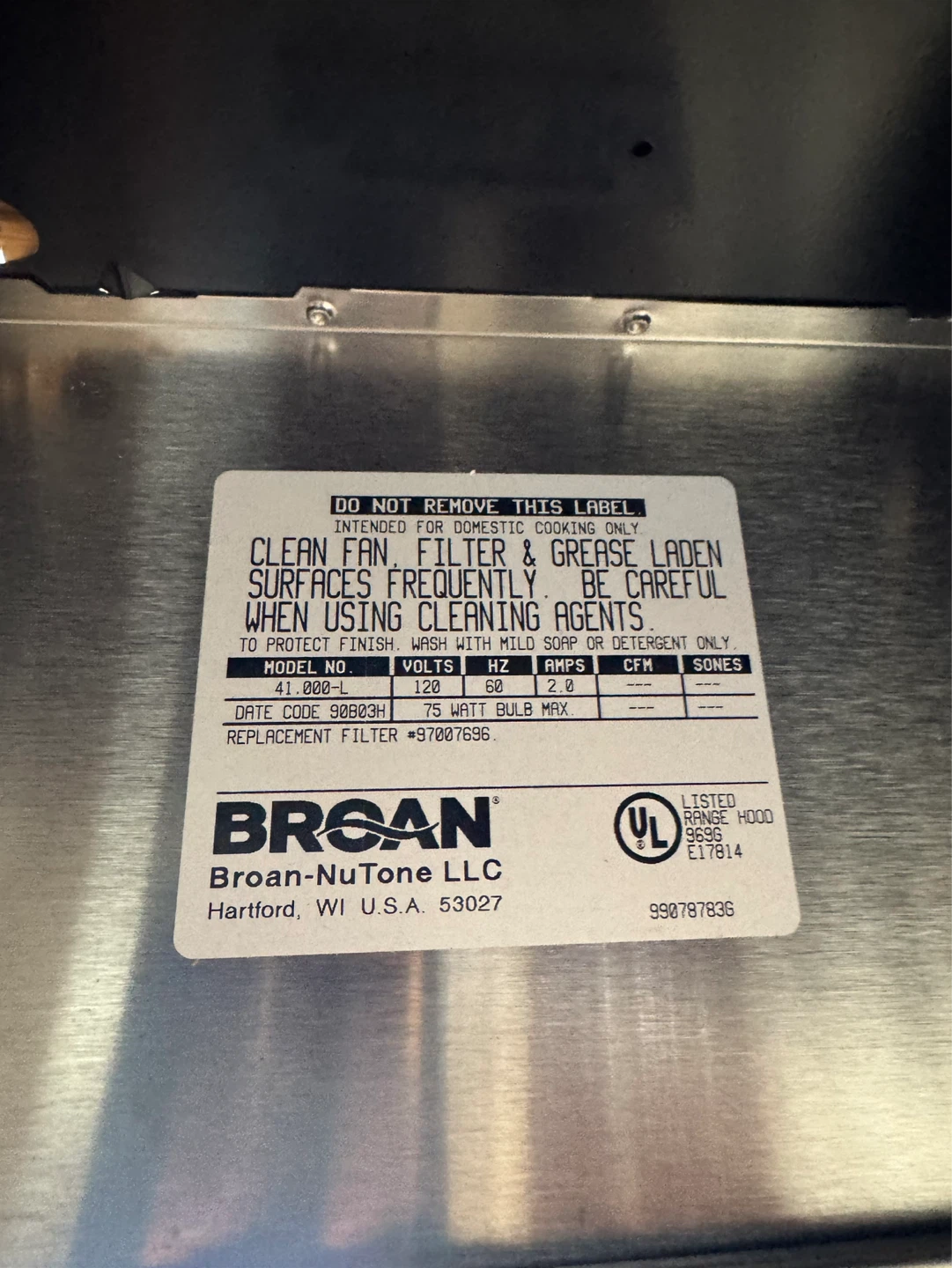 Broan 24" Economy Range Hood - photo 4