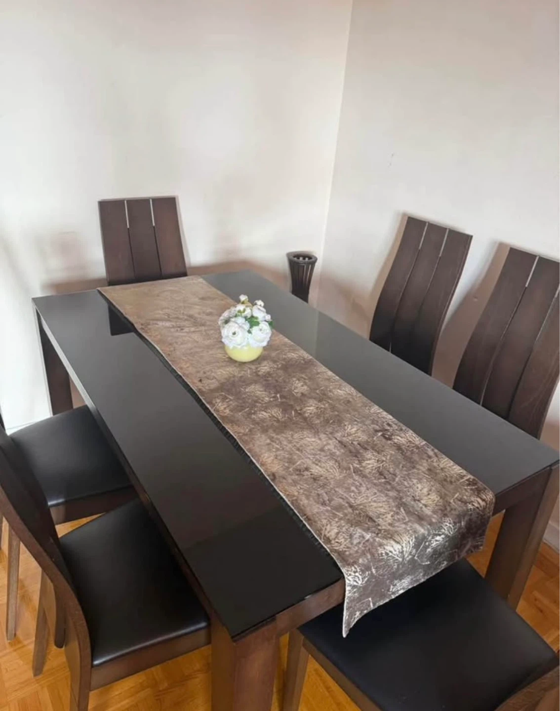Stunning Modern 6-Piece Dining Set - Glass Top & Espresso Wood - photo 2