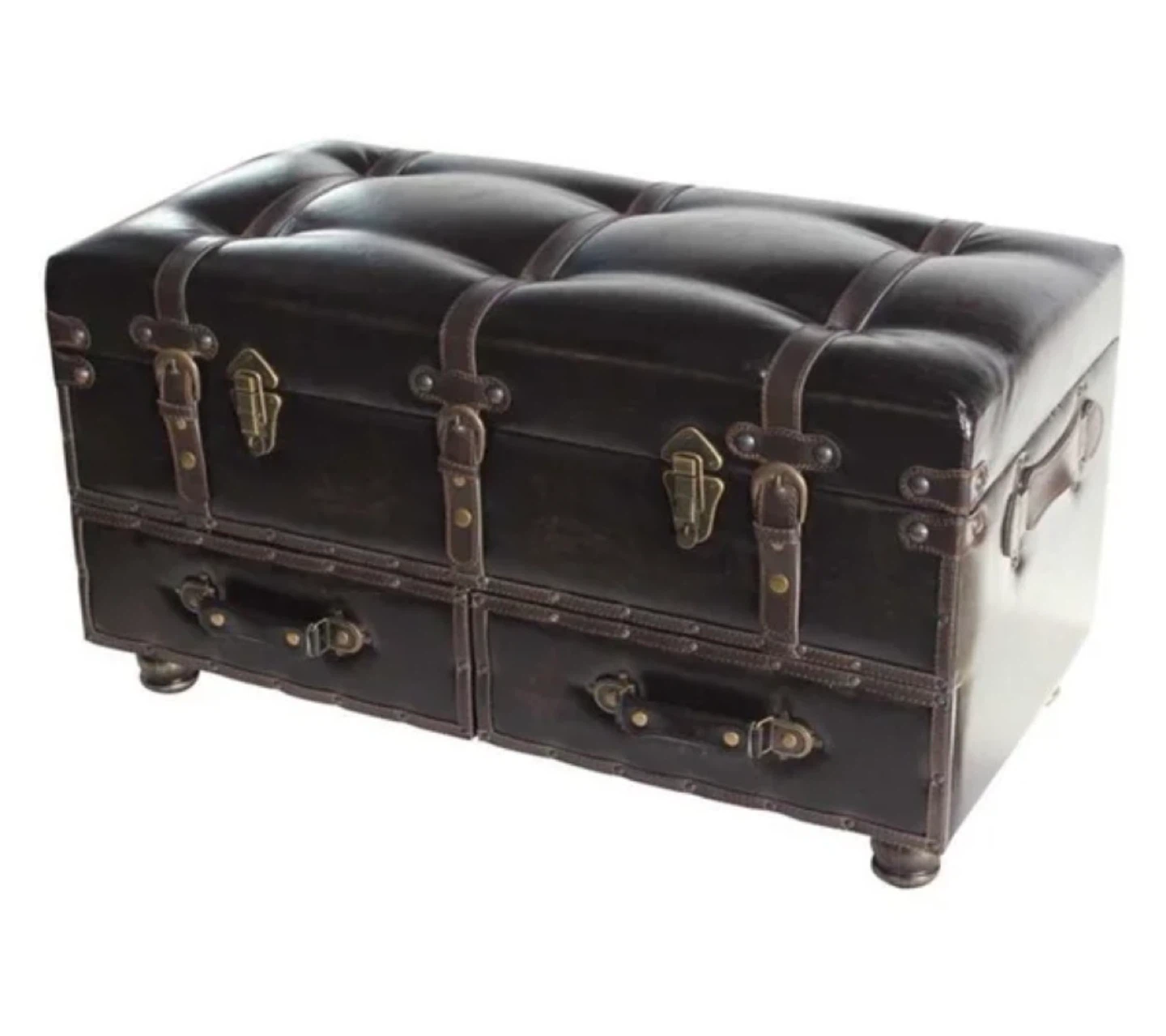 New Storage Chest Trunk Ottoman Coffee Table - photo 3