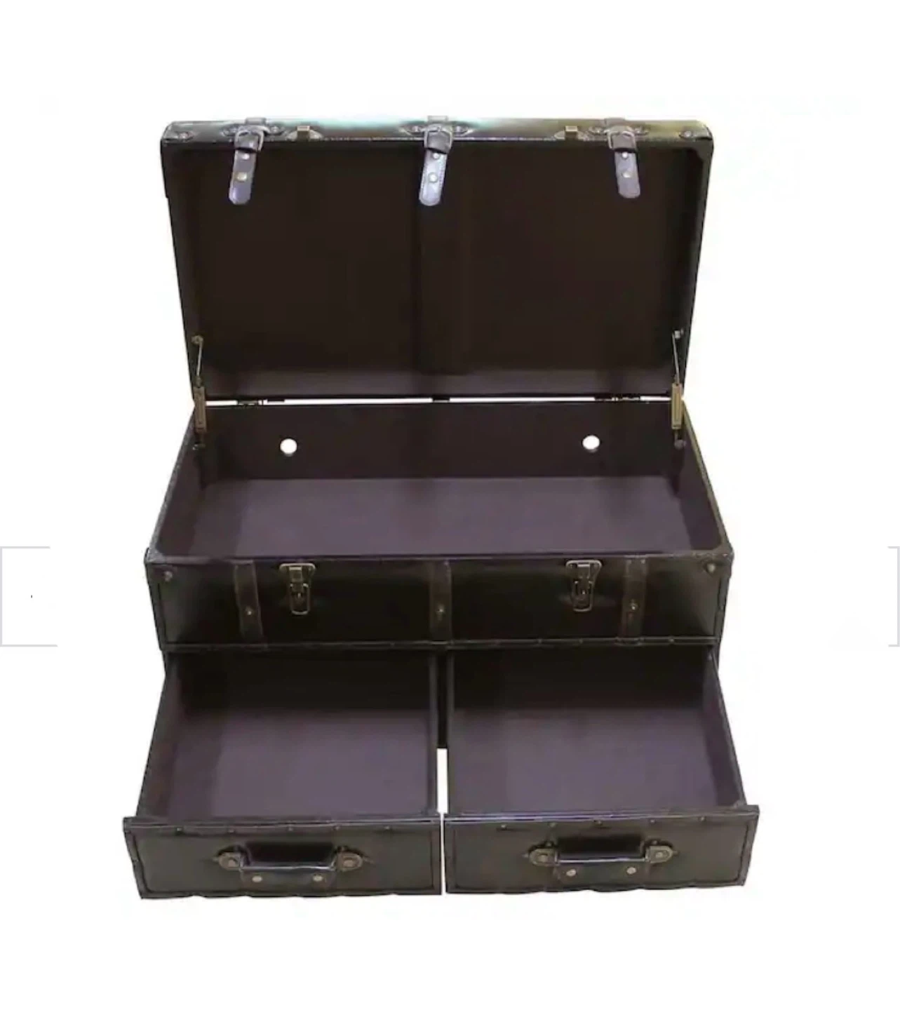 New Storage Chest Trunk Ottoman Coffee Table - photo 4