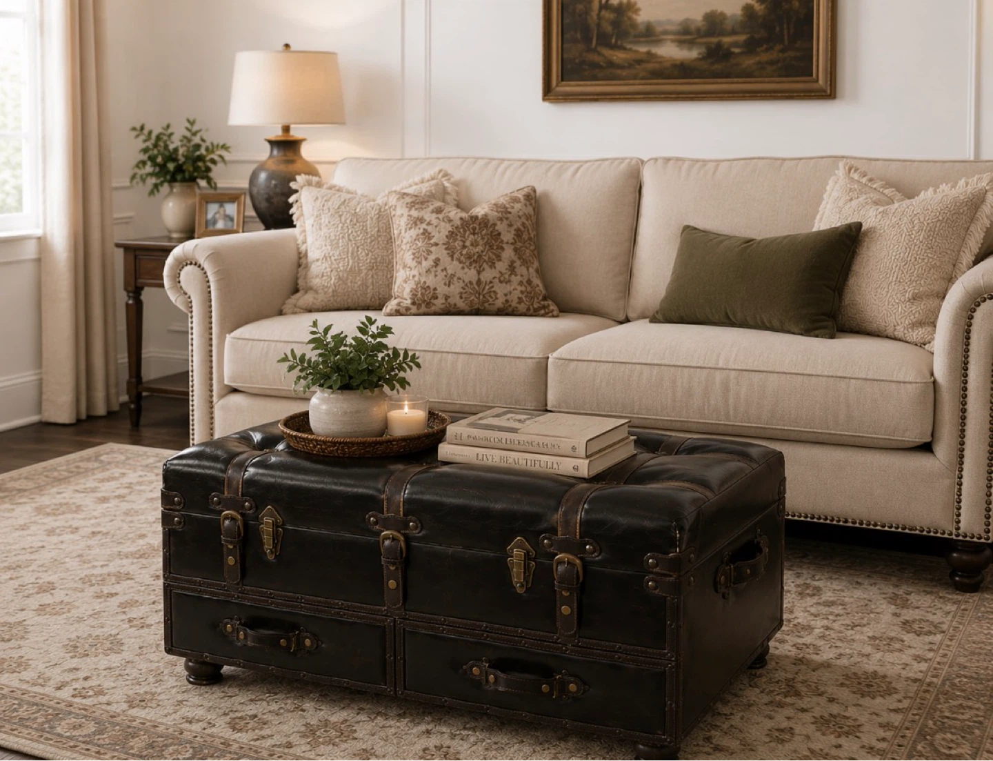 New Storage Chest Trunk Ottoman Coffee Table