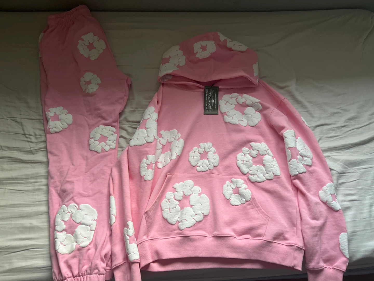 Denim Tears Pink Cloud Hoodie and Sweatpants Set