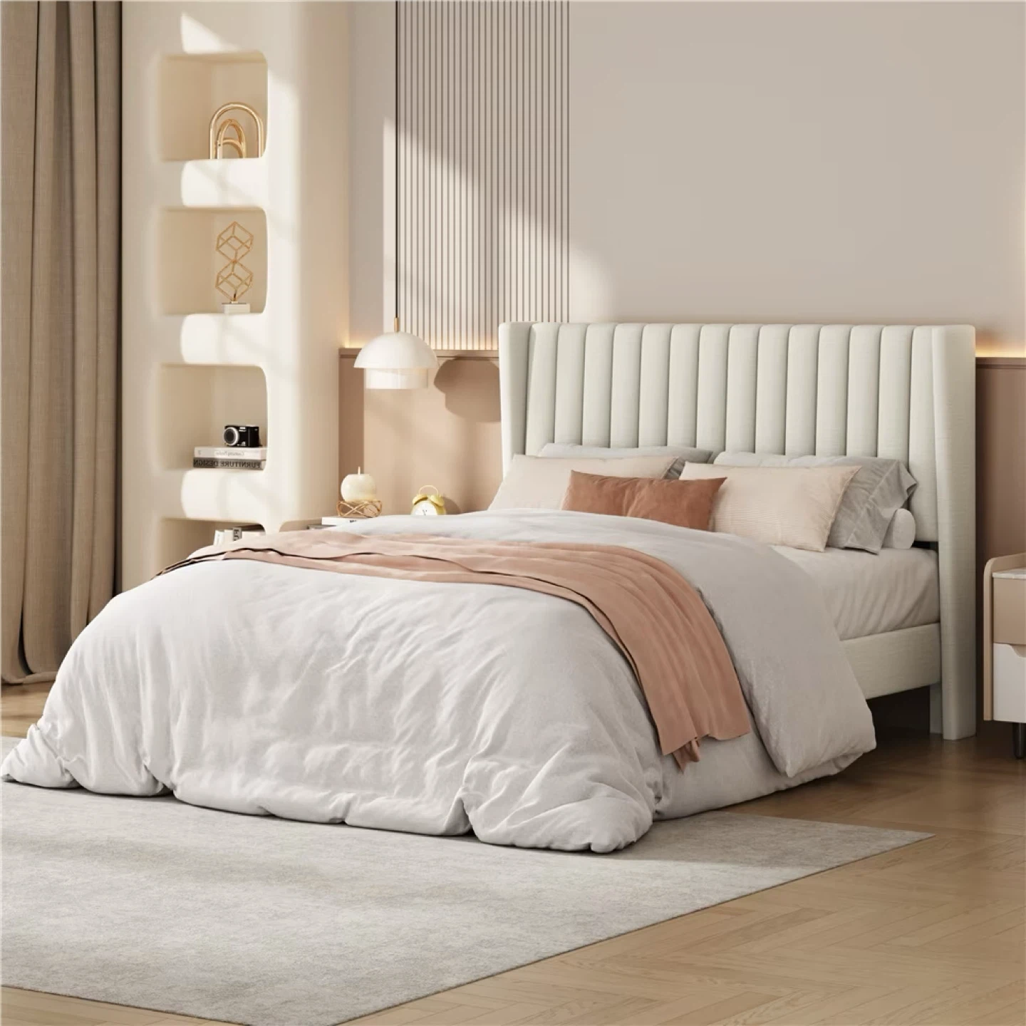 Full Size Upholstered Platform Bed Frame