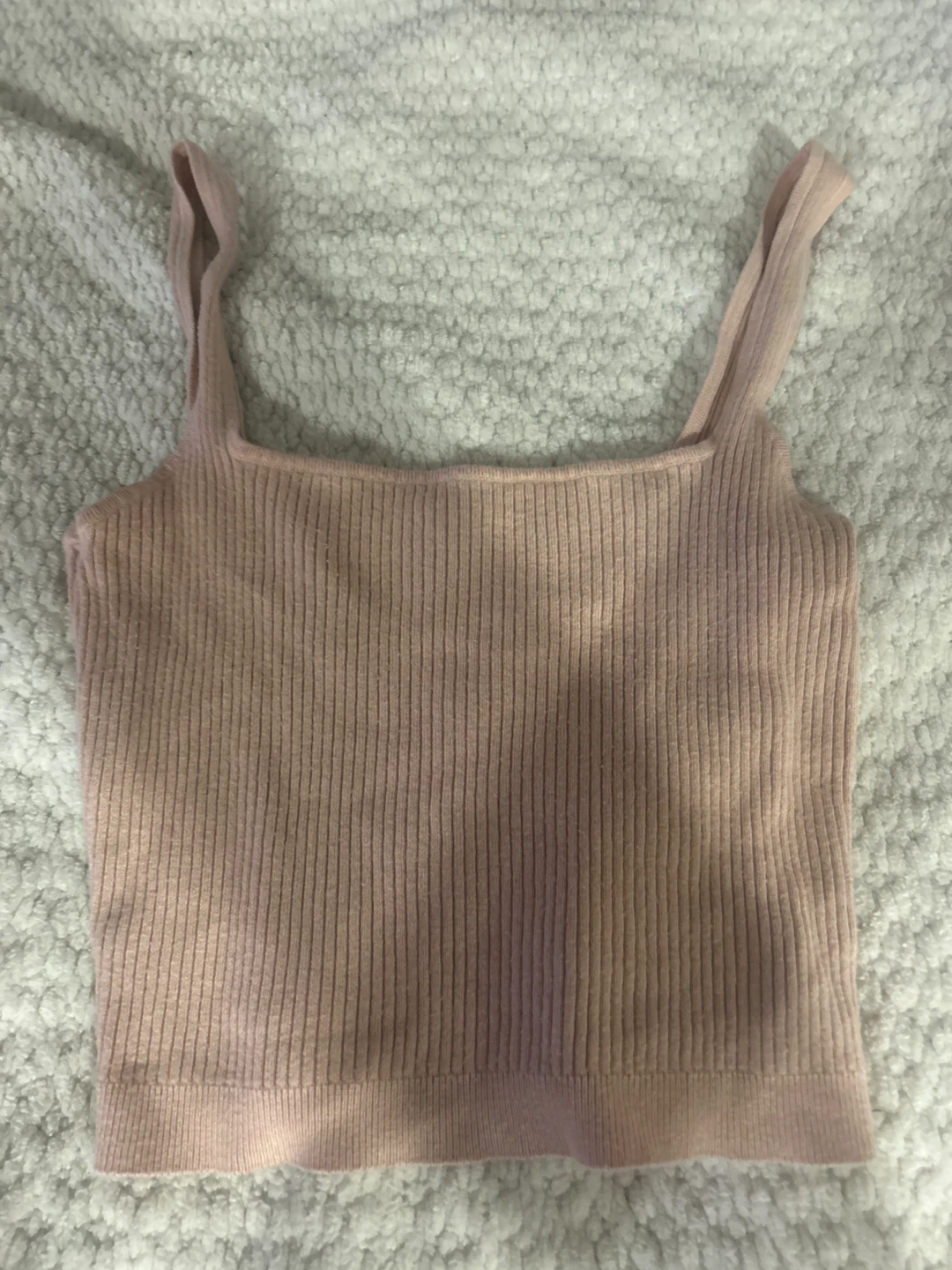 Light Pink Ribbed Crop Top