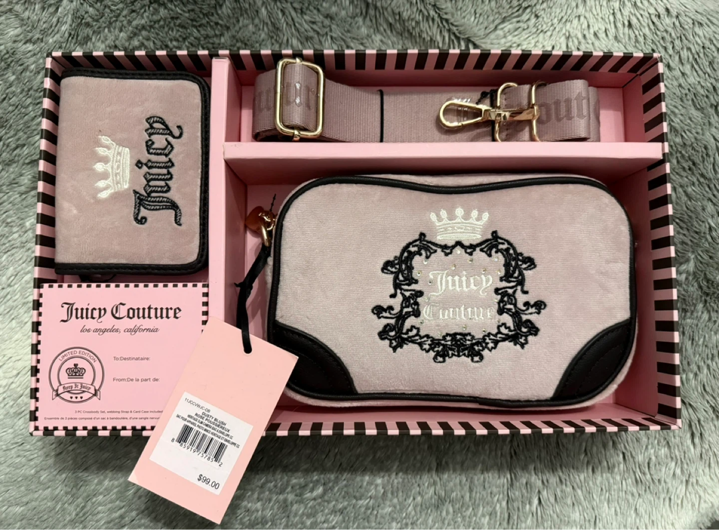 Juicy Couture Heritage Slim Camera Bag & Envelope CC Dusty Blush