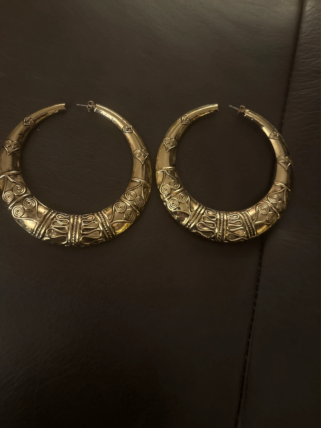 Large Gold Tone Hoop Earrings