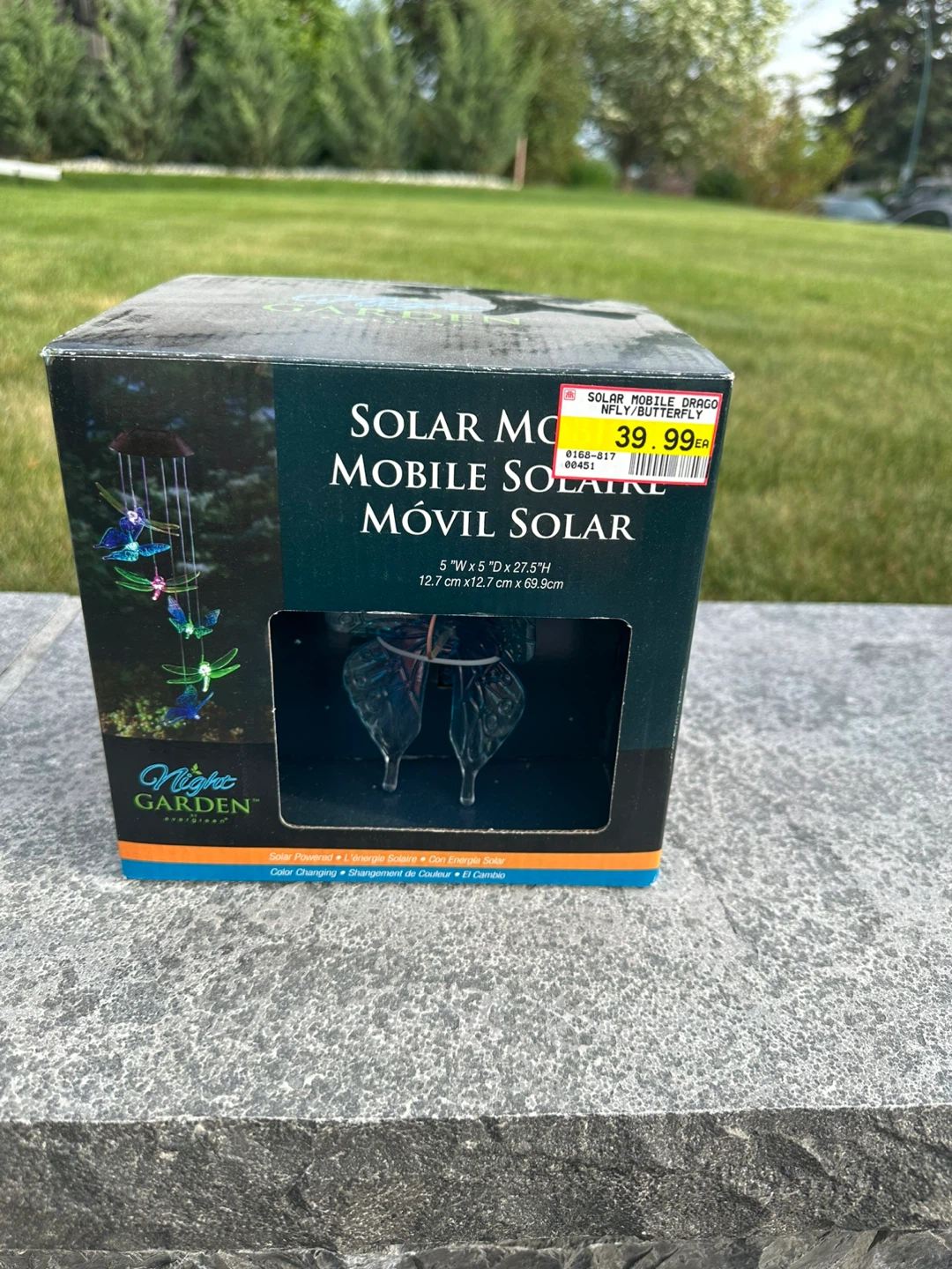 Night Garden Solar Mobile - Dragonfly Butterfly