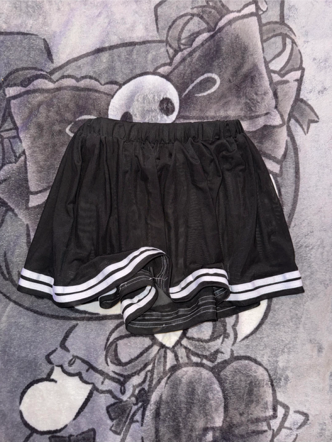 Black Sheer skirt with white stripes - photo 2