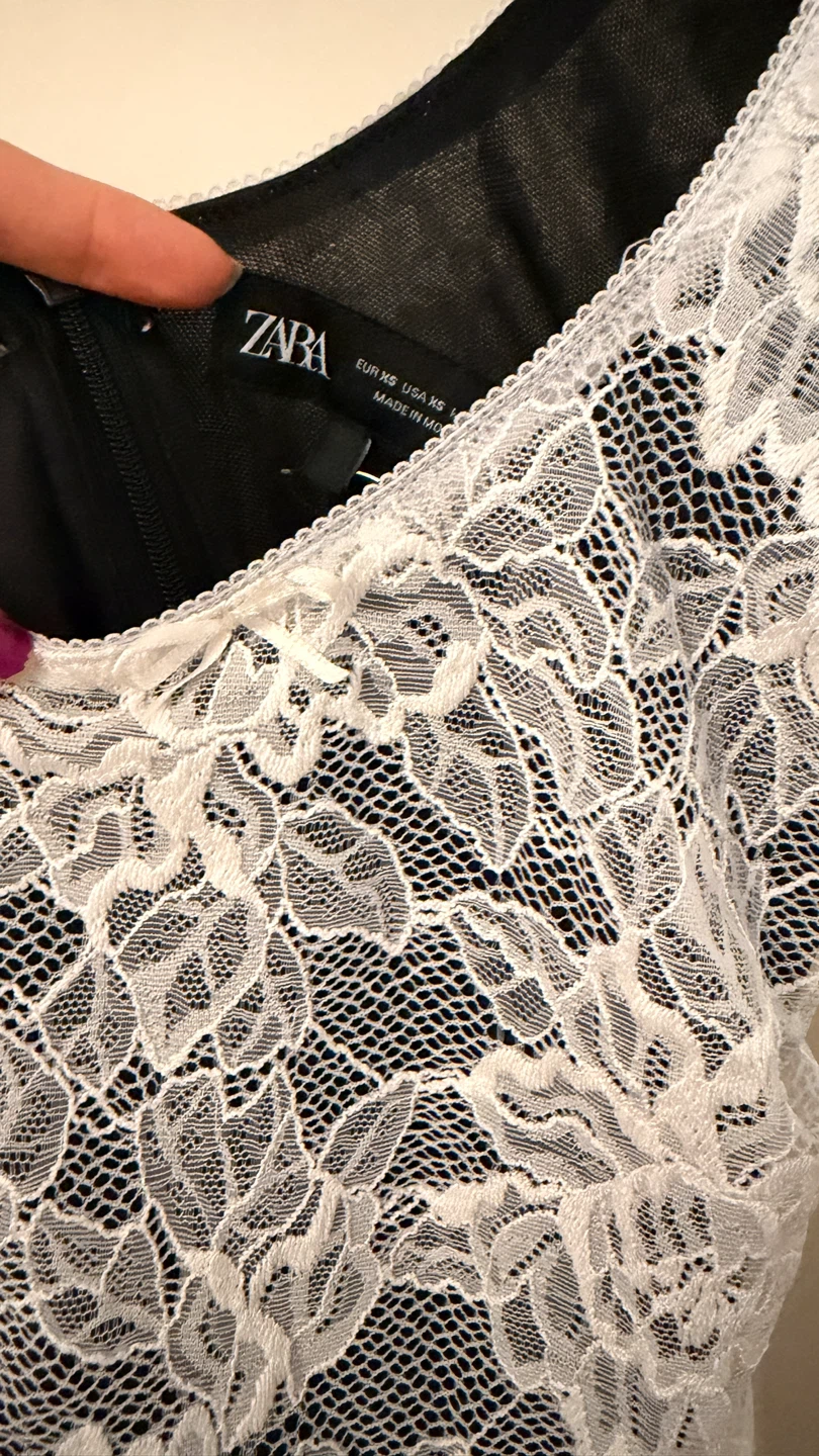 Brand new ZARA White Lace Mini Dress. Size XS - photo 3