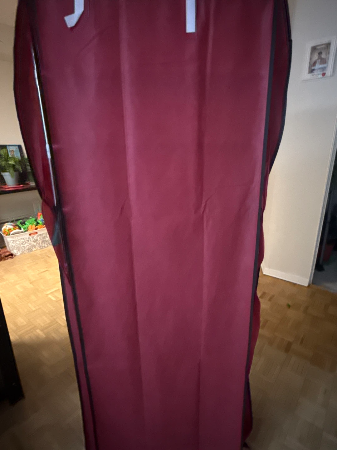 Red Fabric Storage Shelf Unit with Cover - photo 2
