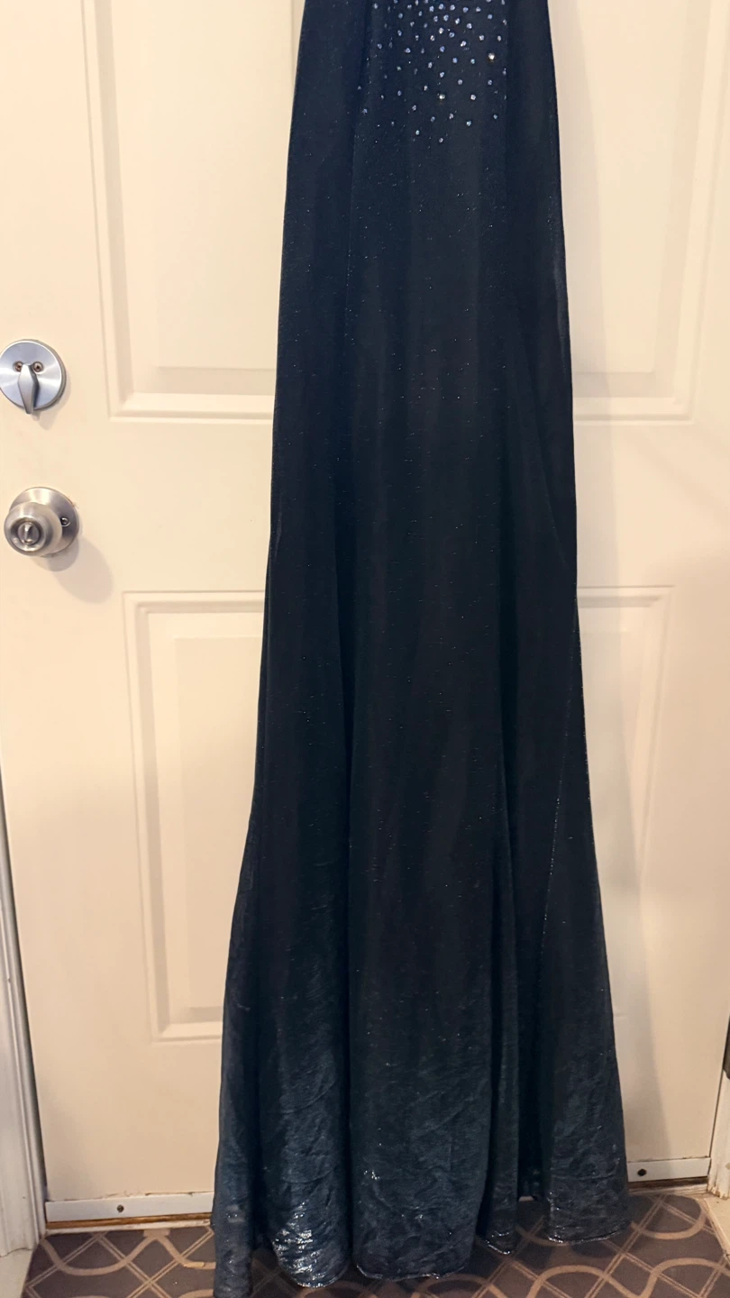 Black Halter Dress with Rhinestone Accents Size M - photo 2