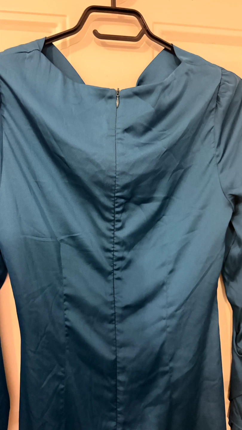 Teal Ruched Dress. size S - photo 2