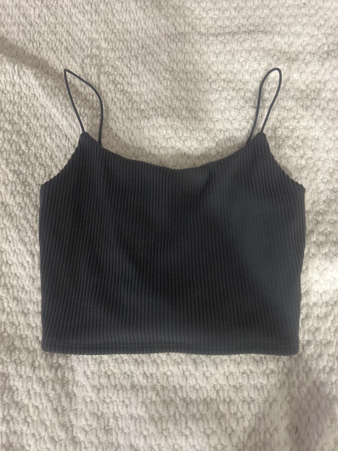Black ribbed cami tank top