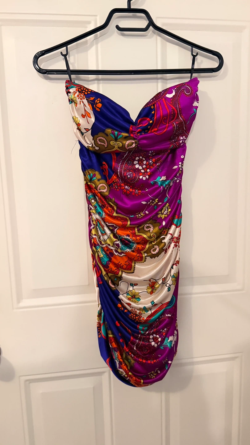 Strapless Ruched Bodycon Dress Size S/M