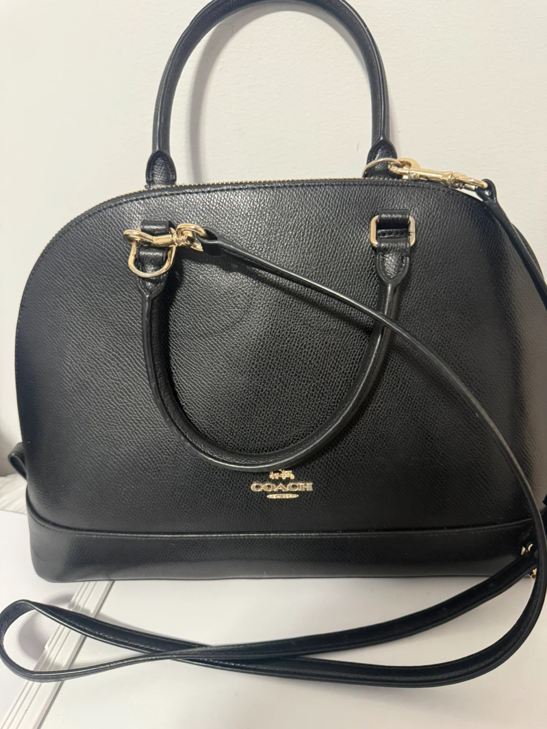 COACH Black Leather Dome Satchel Bag - photo 2
