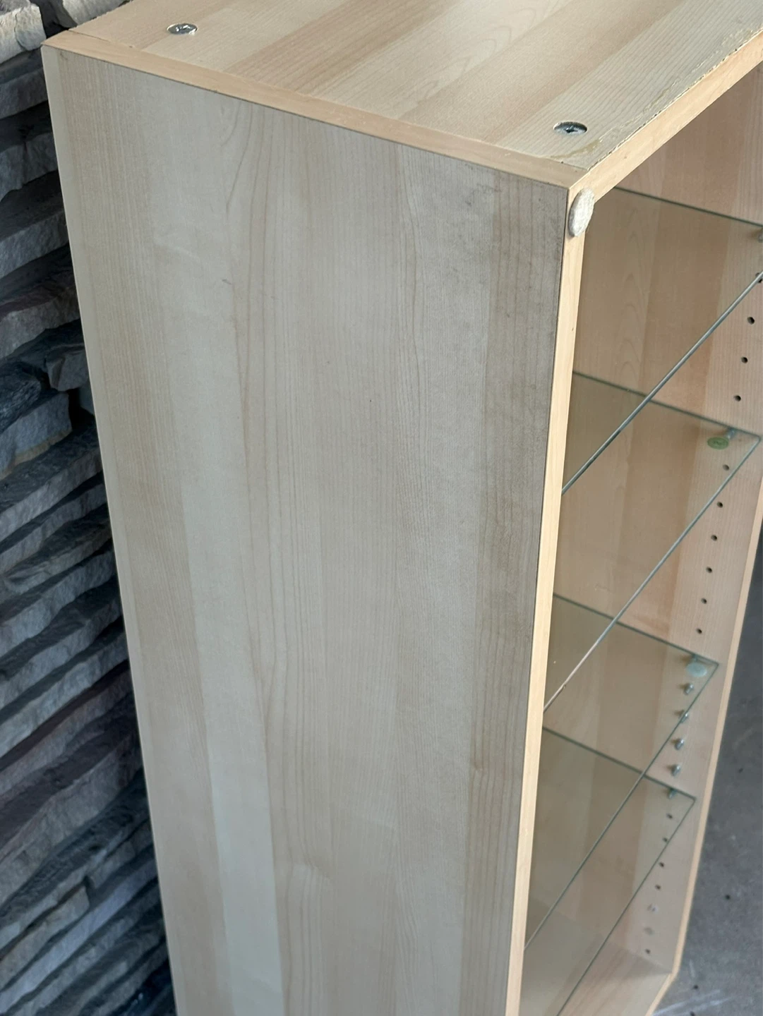 Narrow Bookshelf with Glass Shelves - photo 5