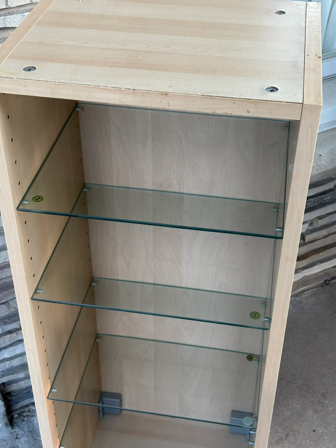 Narrow Bookshelf with Glass Shelves - photo 2