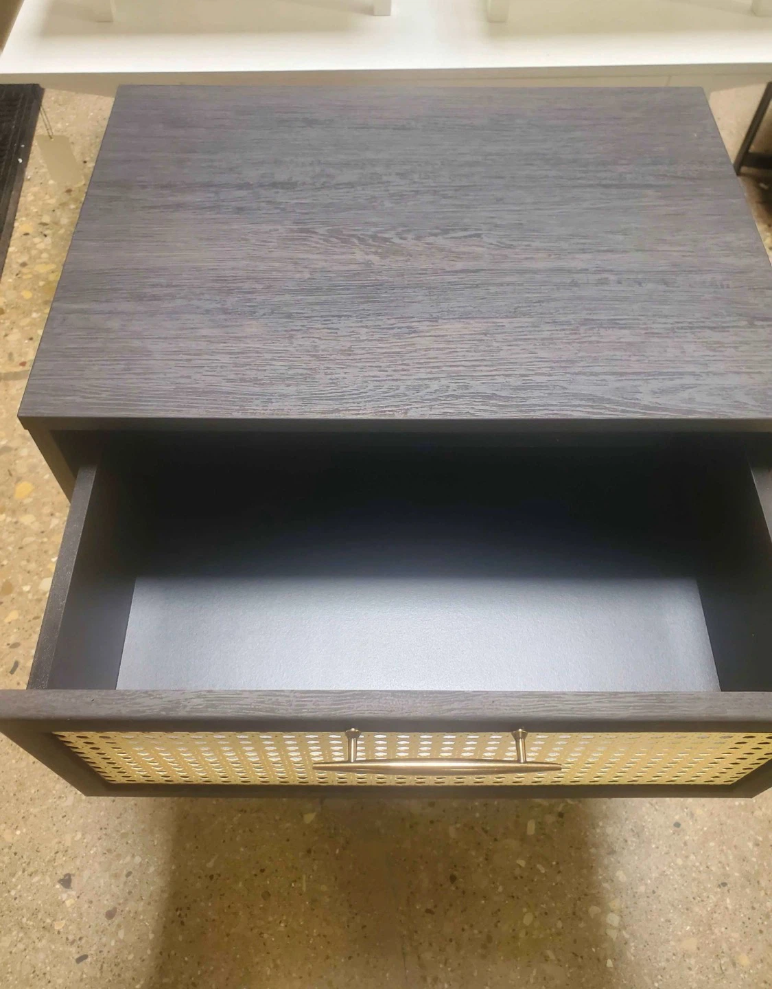 New Boho Black Rattan Nightstand With Storage Cubby - photo 3