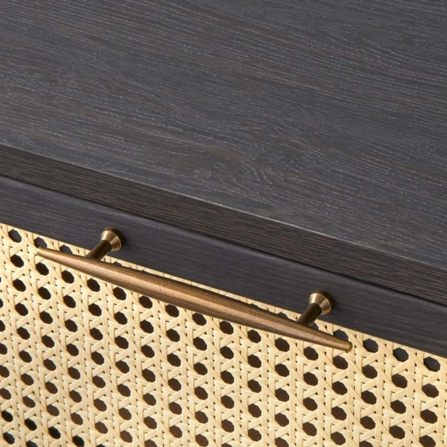 New Boho Black Rattan Nightstand With Storage Cubby - photo 2
