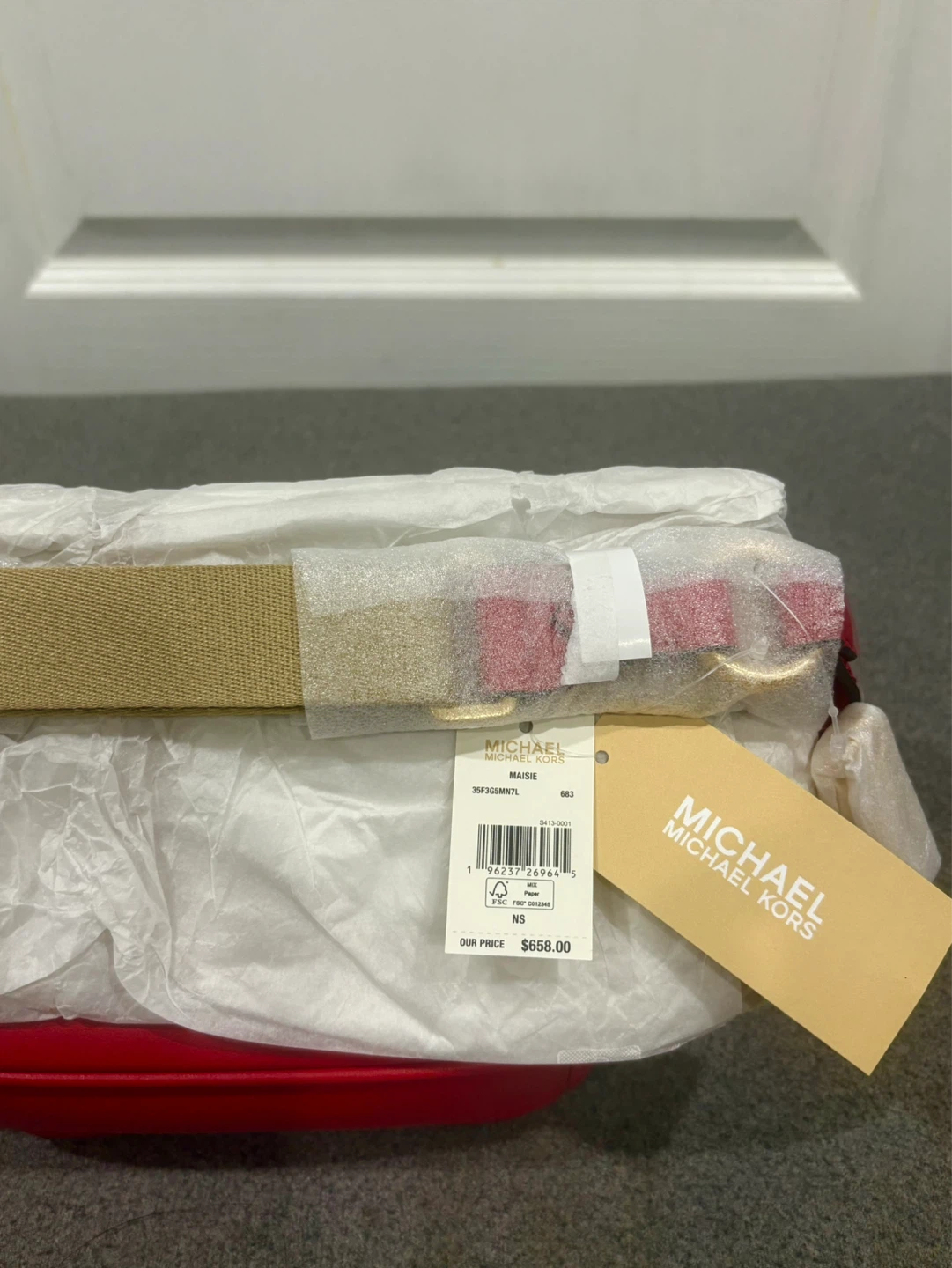 Michael Kors Maisie Fanny Pack Belt Bag Red Leather - photo 3