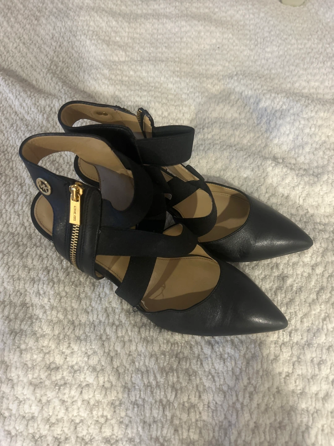 Michael Kors Black Leather Ankle Strap Heels
