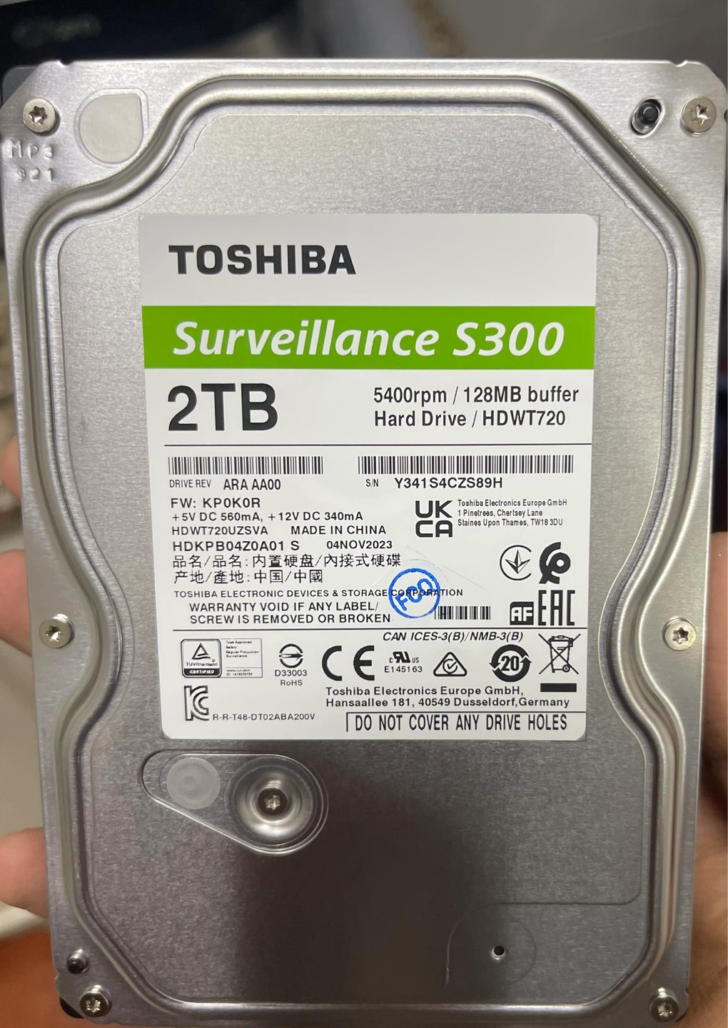 Toshiba 2TB Surveillance S300 Hard Drive - photo 2